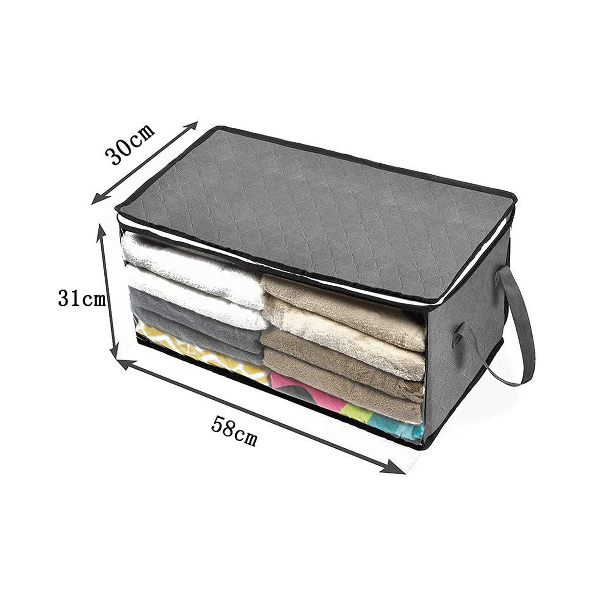 Cross-border dust-proof double-sided portable quilt storage bag transparent window portable storage bag clothes finishing bag moving