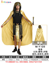 Halloween Holiday Party Egyptian Pharaoh Queen Cosplay Costume Gold Cloak Stage Performance Props Costumes