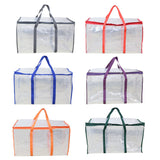 Cross-border pe portable transparent woven bag moving large capacity storage bag cotton quilt storage bag luggage bag packing bag