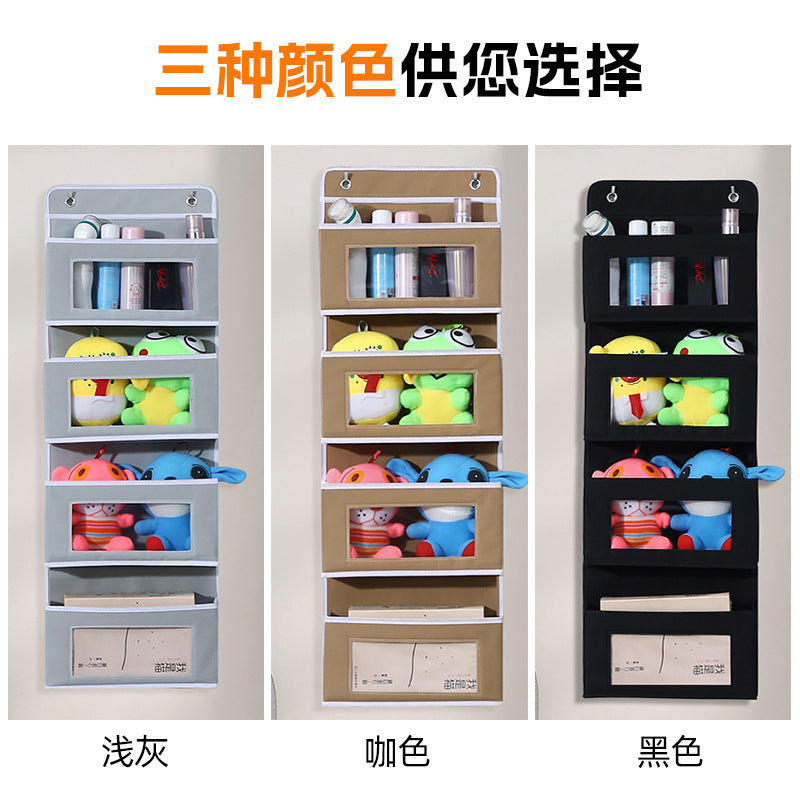 Fabric multi-layer storage hanging bag wall hanging door sundries storage bag dormitory upper hanging storage bag wholesale