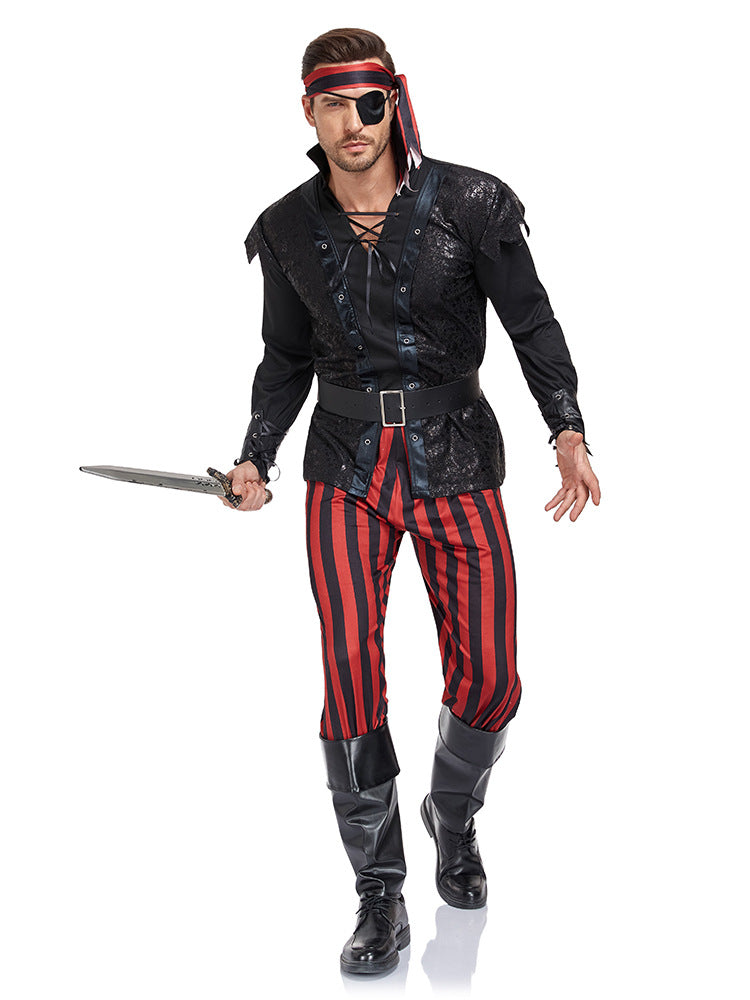 Pirate Costume Halloween Costume Pirate Cos Costume Devil Performance Pirates of the Caribbean Captain Jack Costume