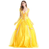 Halloween Costume Beauty and the Beast Movie Character Belle Princess Yellow Dress Game Princess Costume