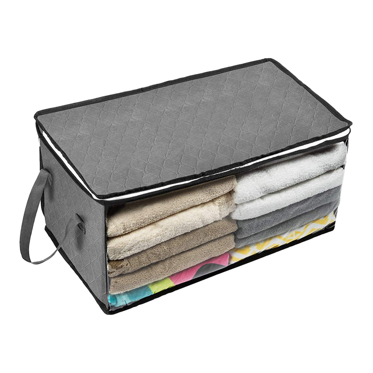 Cross-border dust-proof double-sided portable quilt storage bag transparent window portable storage bag clothes finishing bag moving