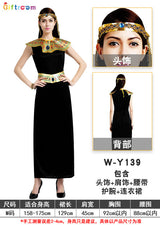 Halloween Holiday Party Pharaoh Queen Cosplay Costume Egyptian Black Festival Halloween Party Costume