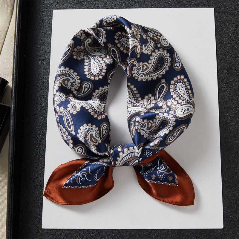 100% Silk Scarf Real Silk Premium Hangzhou Silk Small Square Scarf Spring and Autumn All-match Neck Protection Decorative Shirt Professional Scarf