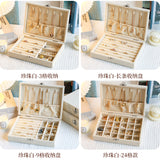 Flannel Jewelry Storage Box Dustproof High-grade Large Capacity Jewelry Box Earrings Bracelet Necklace Storage Display Jewelry Box