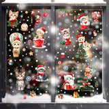 Cross Border Christmas Kitty Christmas Tree Snowflake Glass Electrostatic Sticker Holiday Party Window Decoration Self-Paste