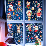 Cross Border Christmas Kitty Christmas Tree Snowflake Glass Electrostatic Sticker Holiday Party Window Decoration Self-Paste