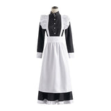 Classic Black and White Maid Cos Costume British Style Pearl Line Long Cafe Maid Costume cosplay Costume