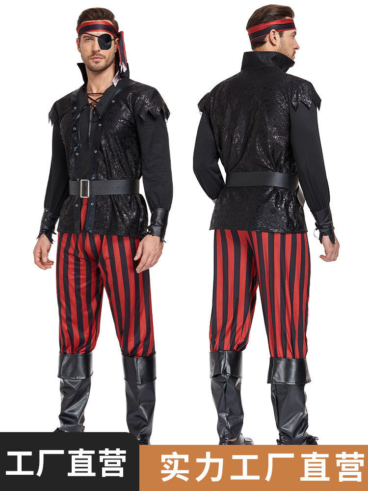 Pirate Costume Halloween Costume Pirate Cos Costume Devil Performance Pirates of the Caribbean Captain Jack Costume