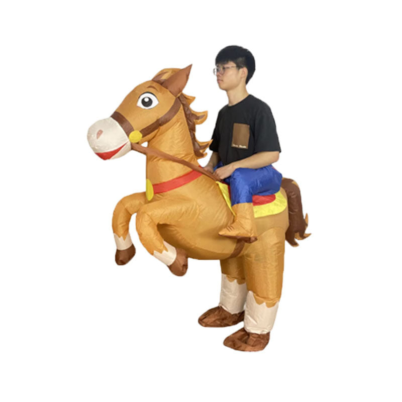 Cross-Border Trade Halloween Costume Party Props Riding Animal Cute Horse Inflatable Costume Theme Party