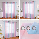 Modern Simple Fresh Translucent Gradient Window Screen Scandinavian Living Room Balcony Bay Window New Semi-Shading Gauze One Piece Drop Shipping