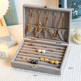Flannel Jewelry Storage Box Dustproof High-grade Large Capacity Jewelry Box Earrings Bracelet Necklace Storage Display Jewelry Box