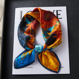 100% Silk Scarf Real Silk Premium Hangzhou Silk Small Square Scarf Spring and Autumn All-match Neck Protection Decorative Shirt Professional Scarf