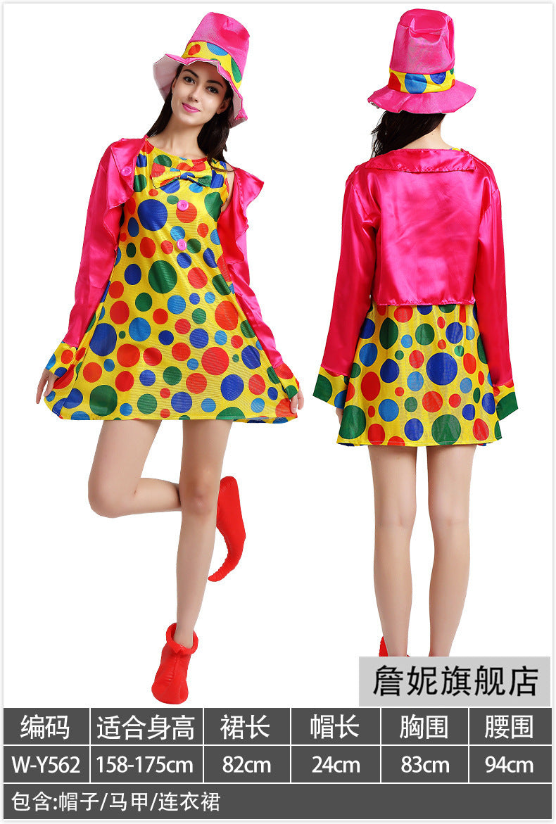 Adult Clown Performance Costume Birthday Party Magic Performance Masquerade Sexy Dress Female Clown Costume