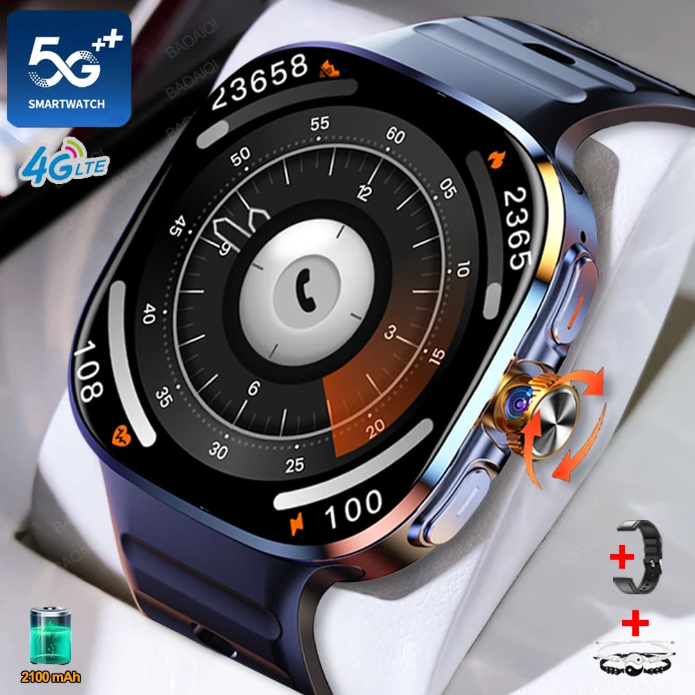 5G/4G Smart Watch 2.40 inch AMOLED 900W Camera HD Video Call 2100mah Battery GPS WIFI Google APPS Download Smartwatch Android 10