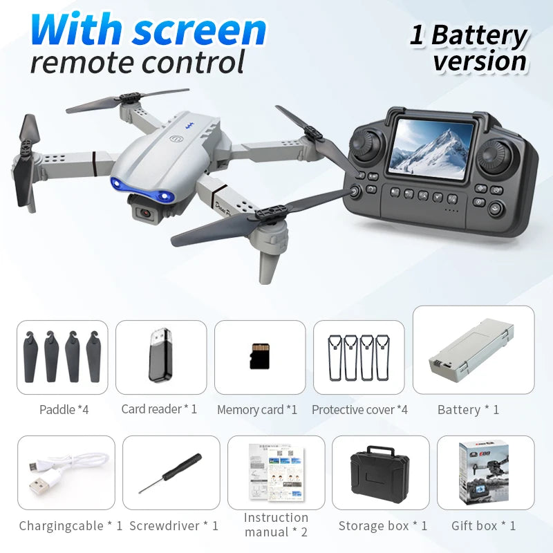 E99 PRO Drone Screen Control Aerial Drone High Definition Dual Camera Remote Control Aircraft, Folding Quadcopter Kid Gift