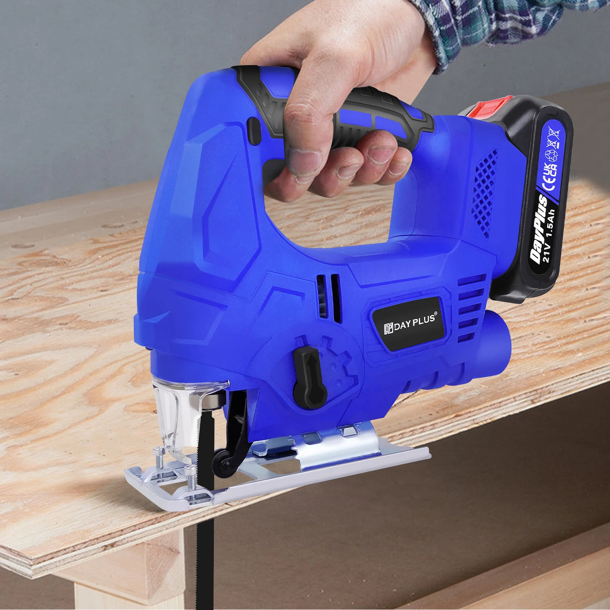 21V Cordless Jigsaw Tool with 2.0 Ah Battery,3000RPM Brushless Motor Portable Multi-Function Power Tool for Wood Metal Cutting