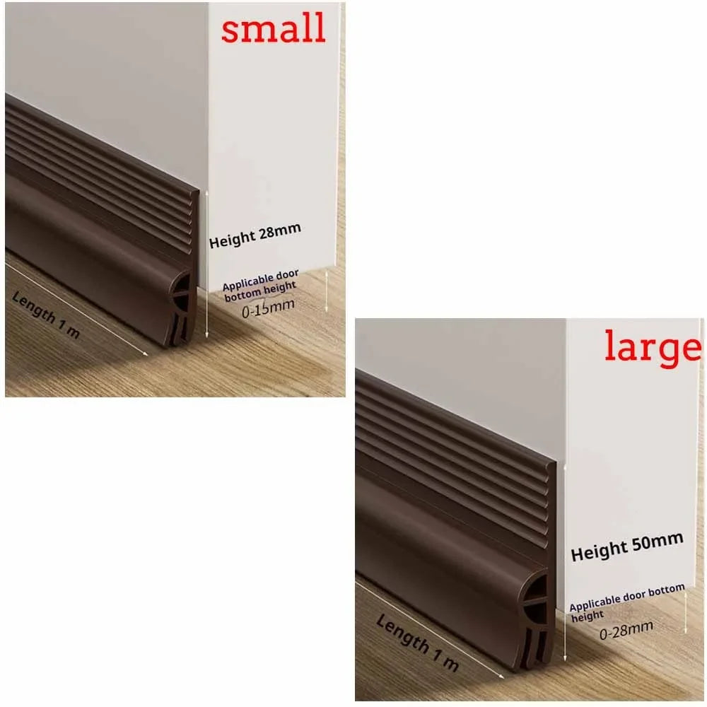 28/50mm Height Door Bottom Weatherstripping Windproof Dust Insect Prevention Self-Adhesive Triple-Thickening Window Seal Strip