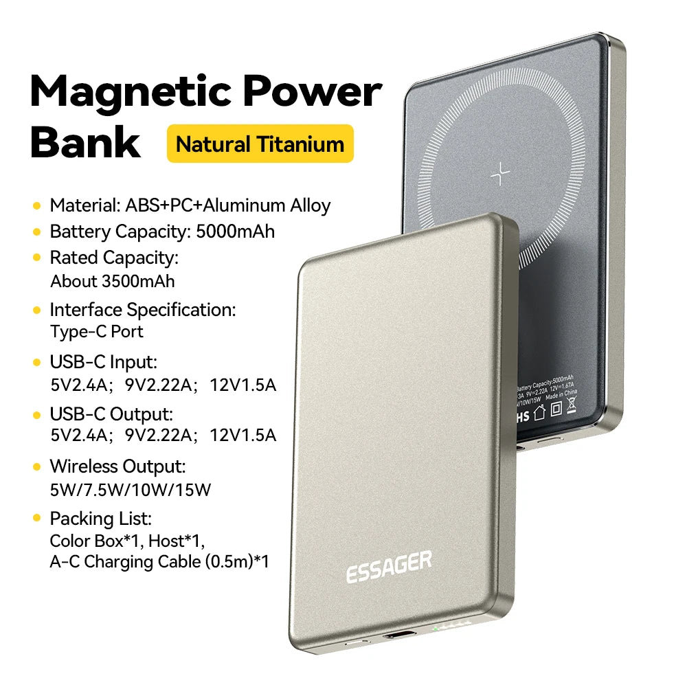 Essager 5000mAh portable power bank 20W fast charging