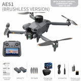AE51 Foldable GPS Drone 4.5 Inch Large Screen Controller 4K HD Camera Optical Flow Stable Hover WiFi FPV RC Quadcopter for Gift