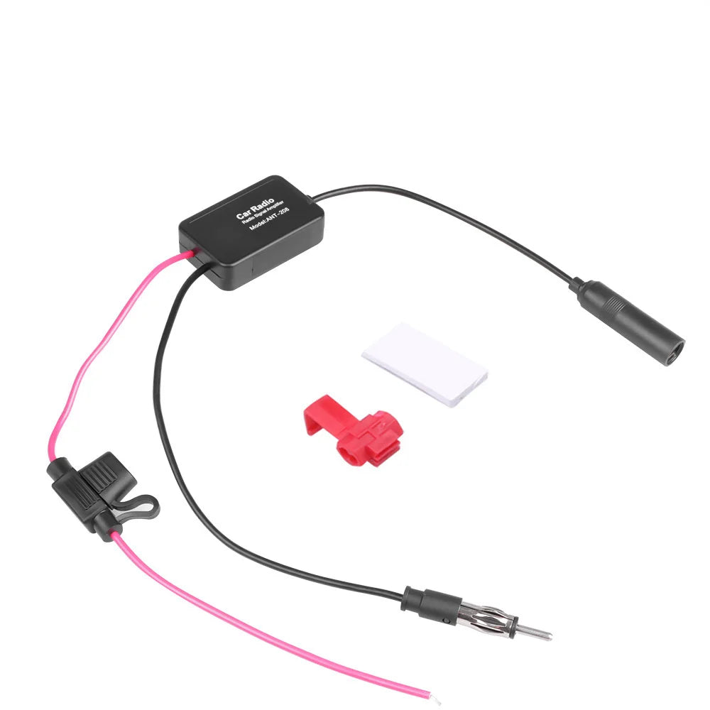 DAB+FM Car Stereo Antenna Aerial Splitter Cable Adapter 12V Radio Signal Amplifier Antenna Signal Booster FM/AM Car Accessories