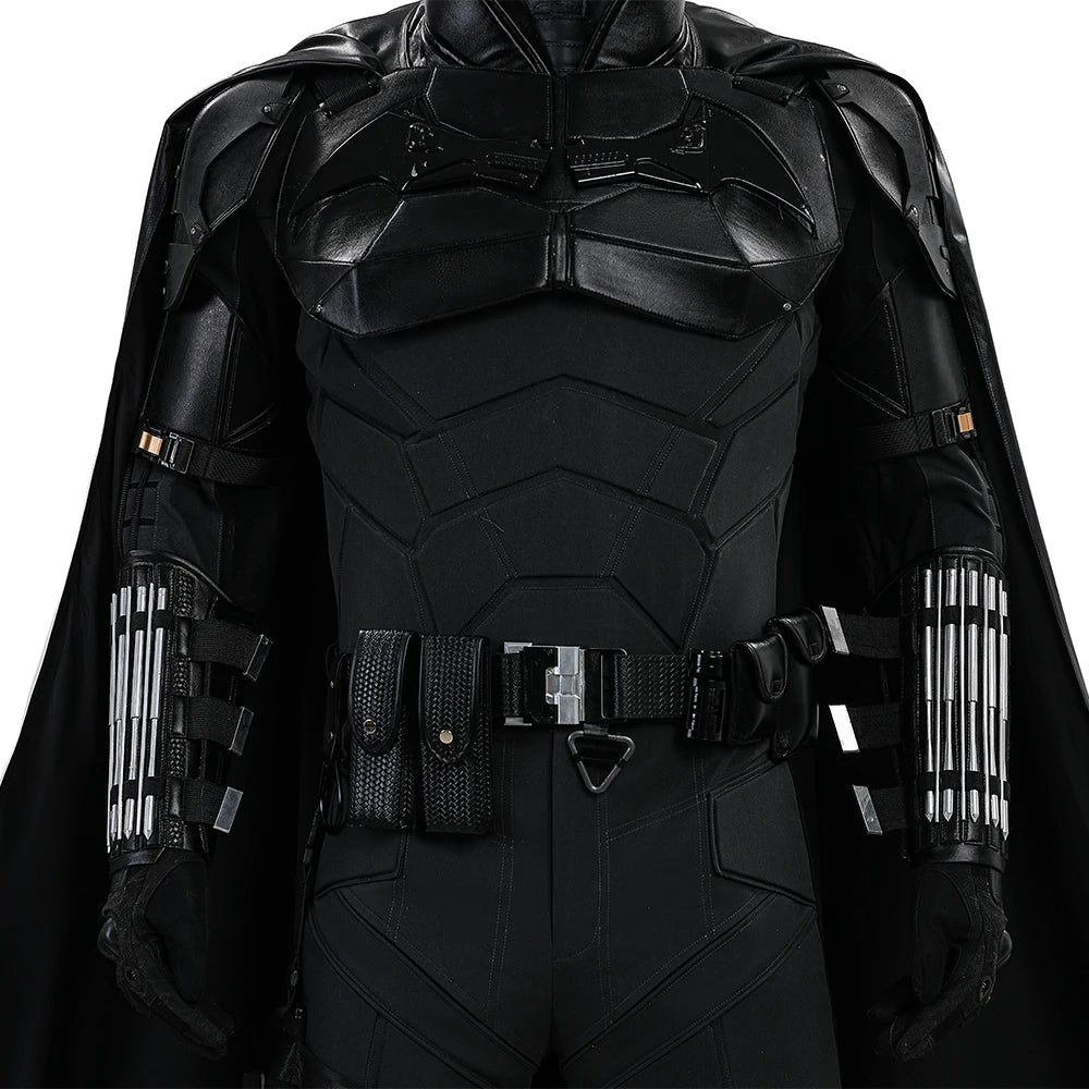 The Bat Bruce Cosplay Costume Superhero Bruce Cos Wayne Battle Armor Suit Halloween Carnival Outfits Uniform With Cloak Headgear
