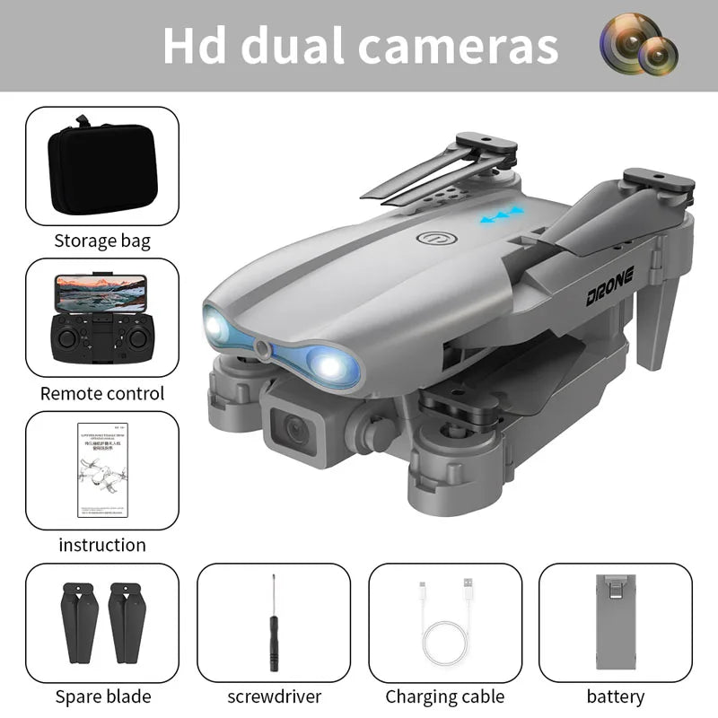 E99&K3 Pro Drone with 4K Dual Camera Optical Flow Aerial Photography Four Axis RC Aircraft fpv Fixed Height DronToy Foldable Toy