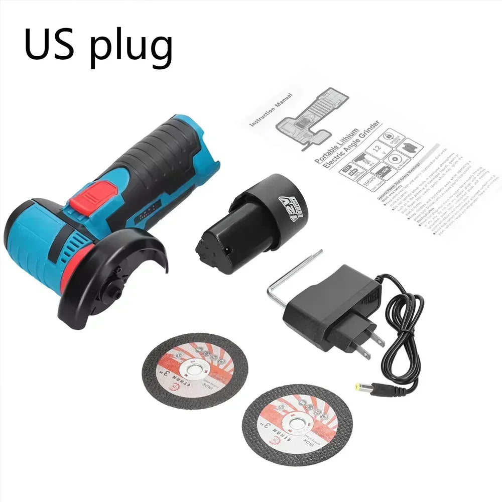 Angle Grinder Brushless/ Brushed Grinding Machine Cordless Lithium Battery Rechargeable 19500rpm 12V Grinder Cutting Power Tools