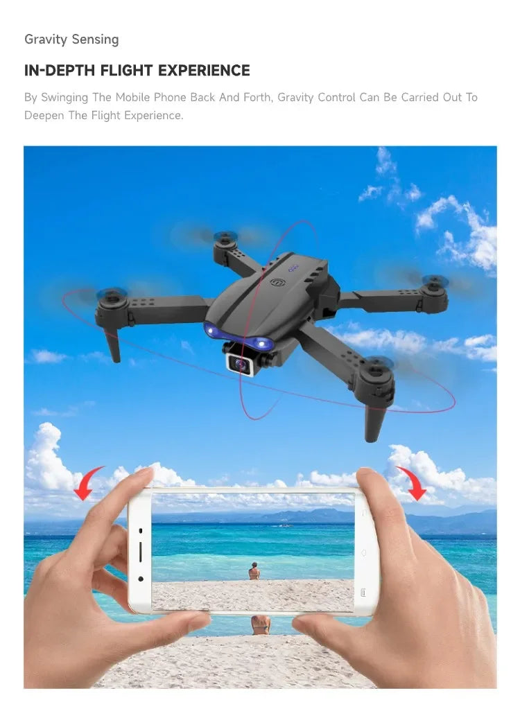 Foldable 4K HD Wide-Angle Camera Drone | WIFI Altitude Hold RC Quadcopter for Aerial Photography