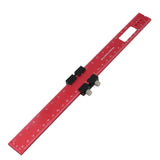Woodworking Tools Ruler - Pocket Ruler Layout Tool Aluminum Precision Ruler with T-Track Metal Slide Stops,Inch and Metric Scale
