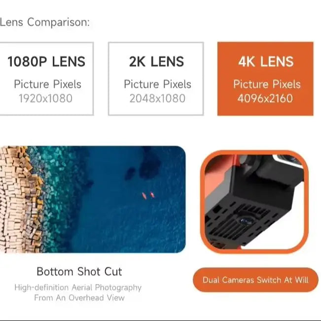 Foldable 4K HD Wide-Angle Camera Drone | WIFI Altitude Hold RC Quadcopter for Aerial Photography