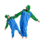 Anime Game Marios Bros Cosplay Costume Figure Luigi Cartoon Sleepwear Kigurumi Unisex Pajamas Flannel Jumpsuit Sleepwear Onesies