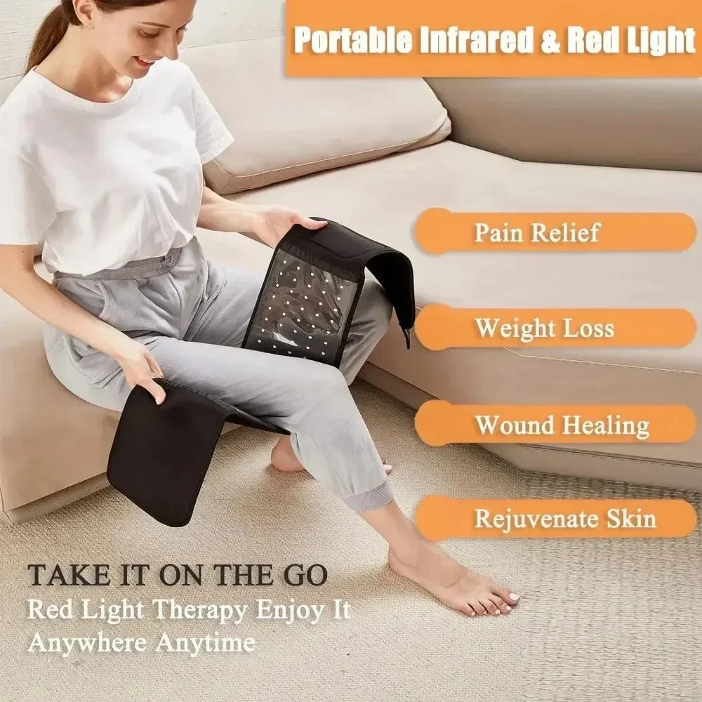 Jecaliz Red＆Infrared Light Belt 660nm&850nm Full Body LED Devices Large Pads Wearable Wrap for Body Waist,Back,Belly Pad