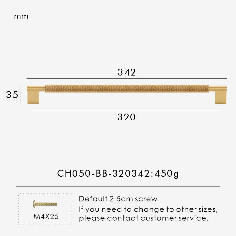 Nurlin New Solid Brass Knurling Brushed Cross Brass Cabinet Long Appliance Pull Bar Furniture Refrigerator Door Kitchen handle