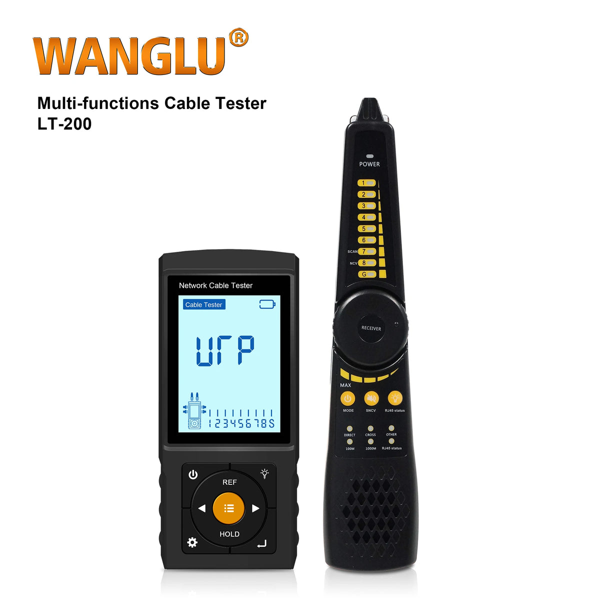 WANGLU Network Cable Tester RJ45 RJ11 Cable Tracker Cable Detector Continuity Tester Network Tools Network Line Finder LT-200