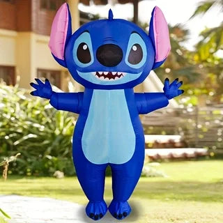 Hot Blue Stitch Inflatable Costume Anime Cartoon Minnie Mickey Outfit Adult Halloween Birthday Party Cosplay Show Inflated Suits