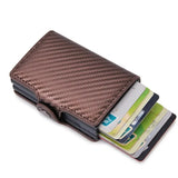 Antitheft Rfid Credit Card Holder Wallets Men Leather Aluminum Box Metal Male Purse Bag Small Cardholder Case Minimalist Wallet