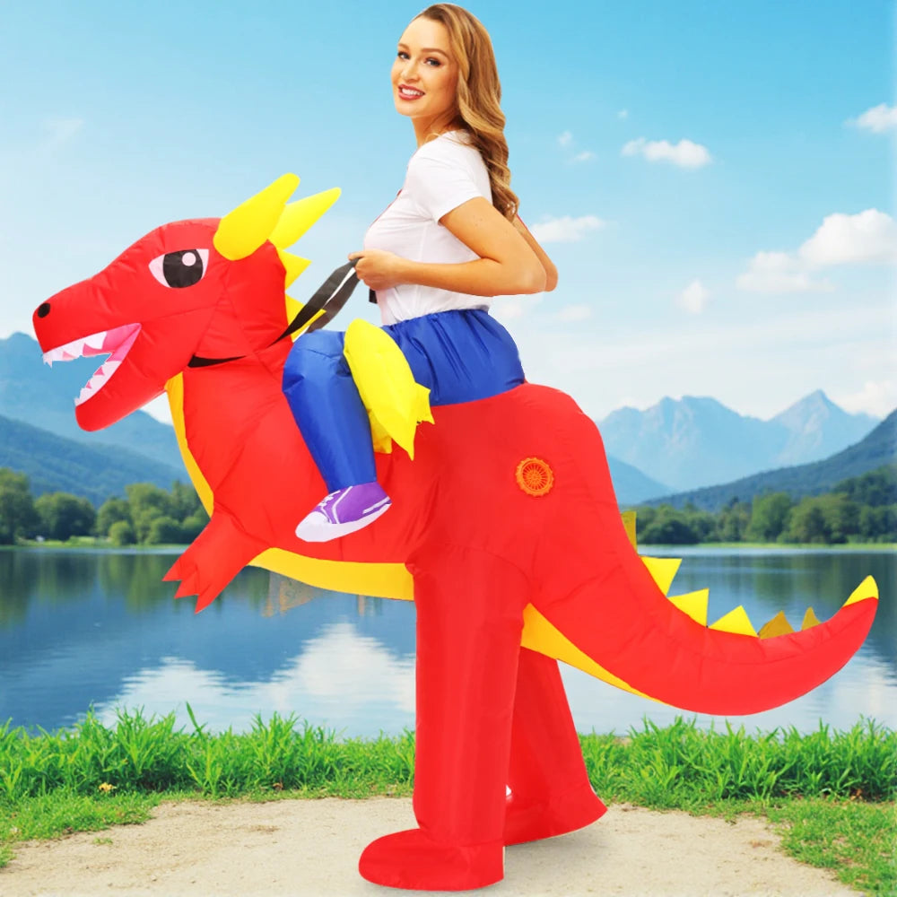 Funny Animal Mascot Unicorn Flamingo Dinosaur Inflatable Costumes Dress Suit Adult Halloween Purim Anime Party Cosplay Costumes
