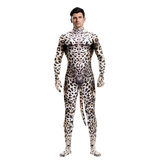 Halloween Costume  Adult Mens Wild Animal Cosplay Costume Full Cover 3D Print Beast Petsuit Jumpsuit Bodysuit Tail