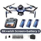 Lenovo GT8 Foldable RC Quadcopter GPS 4K 8K HD Dual Camera  Optical Flow Positioning Stunt Roll 20Min Flight Brushless Motor Toy