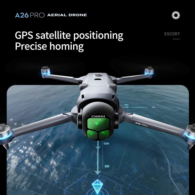 Lenovo A26 Pro Drone 4K HD 8k Triple Camera FPV Brushless Motor Obstacle Avoidance Foldable RC Quadcopter Professional Aerial