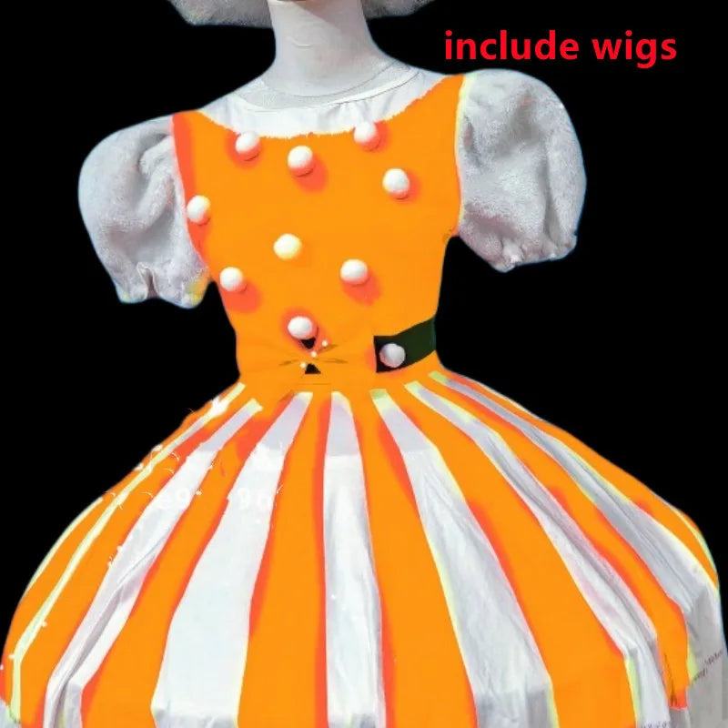 Clown Cosplay Costume Role Playing Team Tour Performance Clothes Carnival Party Amusement Park Rave Outfit Dancer Stage Wear