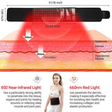 Red ＆Infrared LED Light Therapy Belt 850nm 660nm Back Pain Relief Wrap Burn Fat Wrap Slimming Machine Waist Heat Pad Full Body