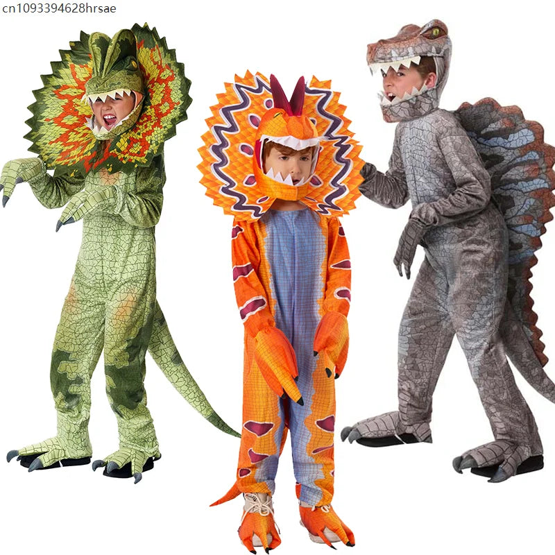 2025 New T-Rex Dilophosaurus Boy Halloween Outfit Triceratops Onesie Outfit Child Spinosaurus Dinosaur Costume