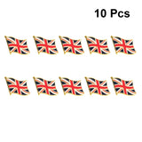 10 Pcs Waving Union Flag Lapel Pin Brooch Personalized Paint British Badges