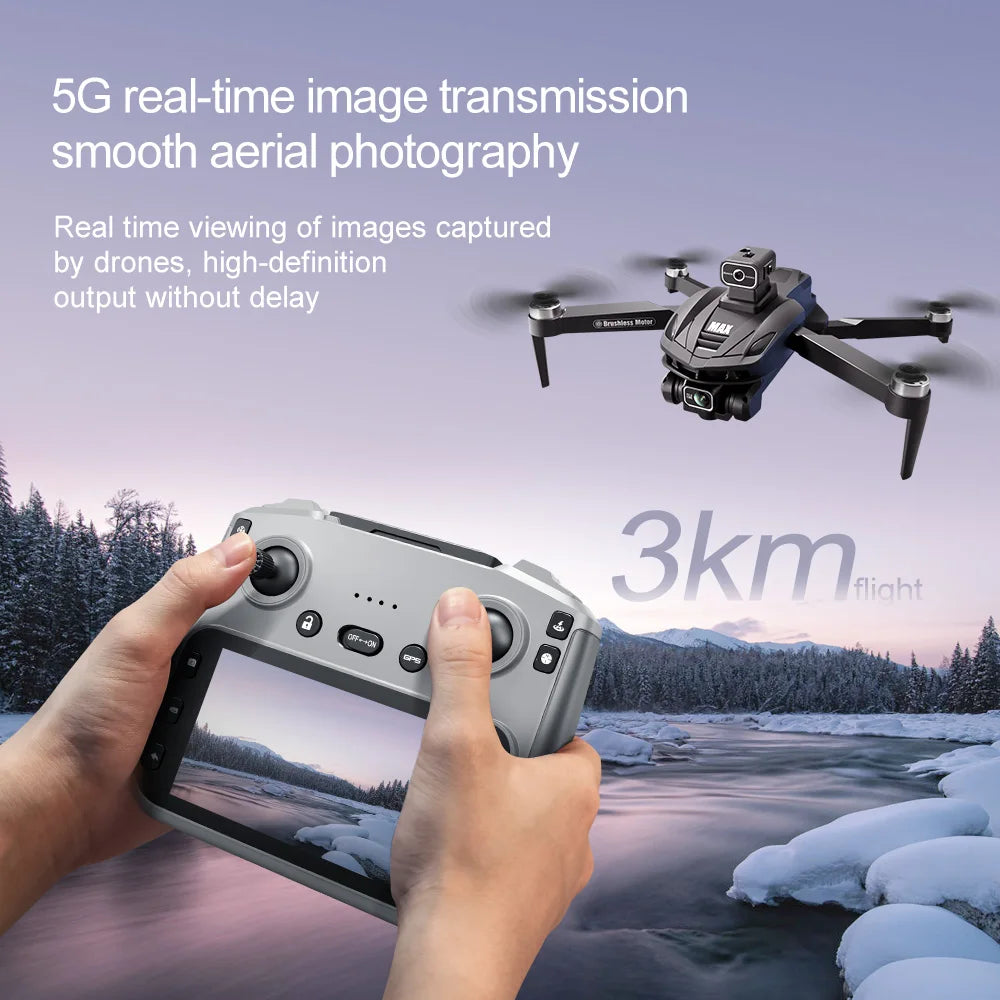 Lenovo V168 MAX 5GGPS Drone 4K Professional Camera Aerial FPV Brushless Avoiding Obstacle Large Screen 8K RC Folding Drones Toy
