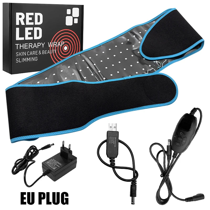 850nm 660nm Red＆Infrared LED Light Therapy Belt Pulsed Light Back Wrap Burn Fat Wrap Slimming Device Pain Relief Waist Heat Pad