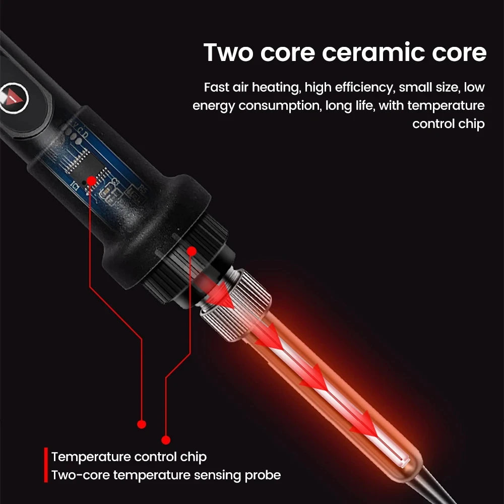 NEW Electric Soldering Iron 16IN1 80W LCD Digital Display 180-500 Adjustable Replaceable Head Soldering Iron Tin Pen Welding Kit