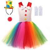 Funny Circus Clown Costume for Chicas Carnival Party Dresses Naughty Joker Cosplay Halloween Costume Enfant Fancy Tutu Dress Up